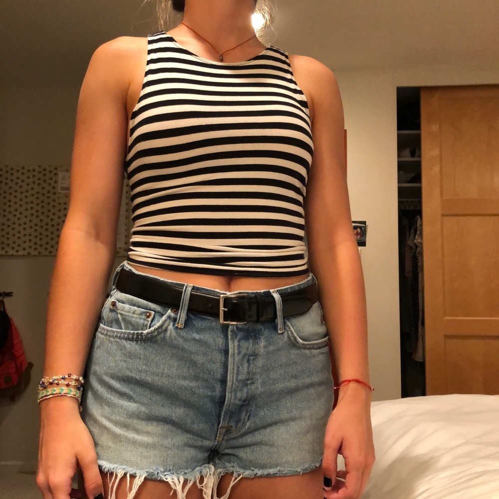 Abercrombie & Fitch black and white stripped top